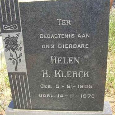 KLERCK Helen H. 1905-1970