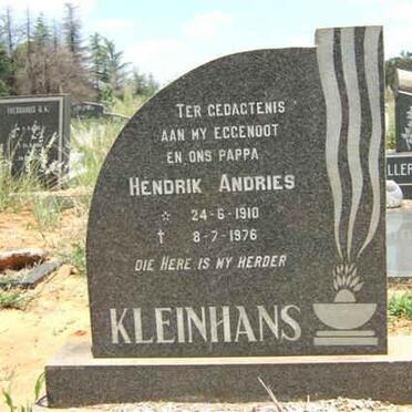 KLEINHANS Hendrik Andries 1910-1976