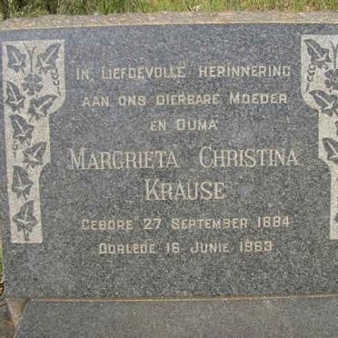KRAUSE Magrieta Christina 1884-1963