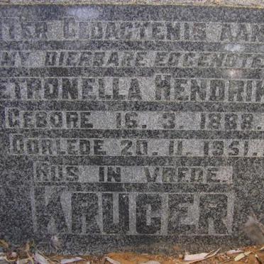 KRUGER Petronella Hendrika 1888-1951