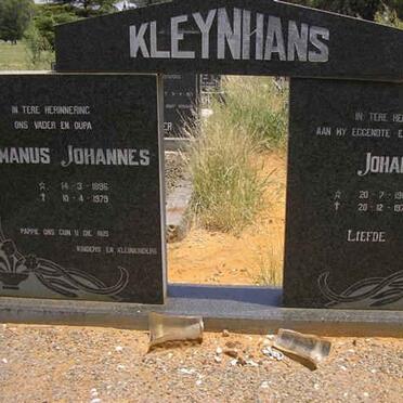 KLEYNHANS Hermanus Johannes 1895-1979 &amp; Johanna 1900-1970