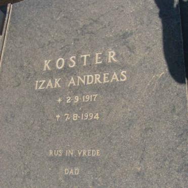 KOSTER Izak Andreas 1917-1994 &amp; Florence Gwendoline 1922-1979 
