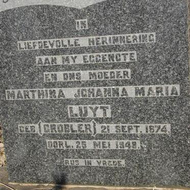 LUYT Martina Johanna Maria néé GROBLER 1874-1948