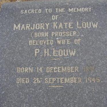 LOUW Marjory Kate néé PROSSER 1891-1945