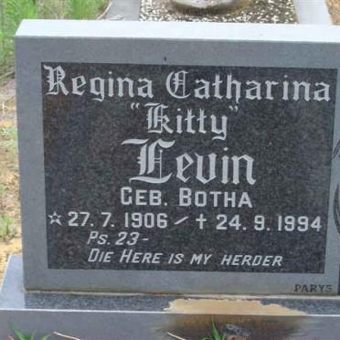 LEVIN Regina Catharina nee BOTHA 1906-1994