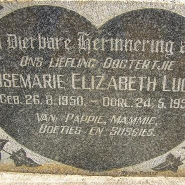 LUCAS Rosemaria Elizabeth 1952-1953