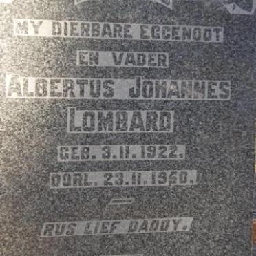 LOMBARD Albertus Johannes 1922-1950