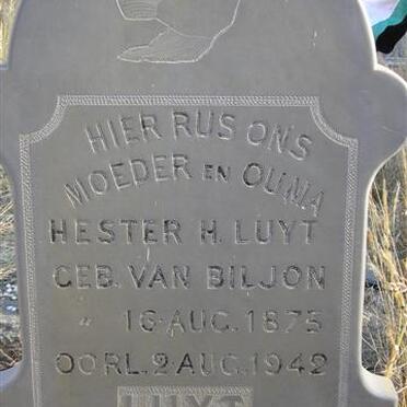 LUYT Hester H néé VAN BILJON 1875-1943