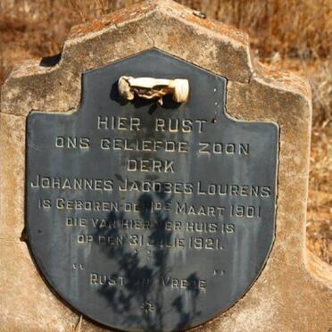 LOURENS Derk Johannes Jacobes 1901-1921