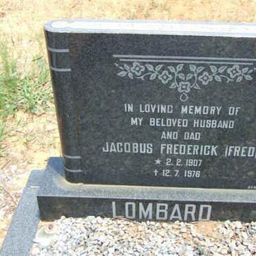 LOMBARD Jacobus Frederick 1907-1976