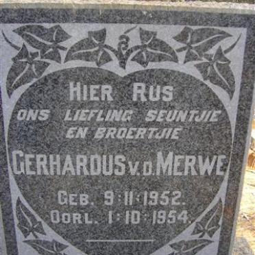 MERWE Gerhardus, v.d. 1952-1954
