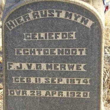 MERWE F.J., v.d. 1874-1920