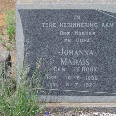 MARAIS Johanna nee LE ROUX 1898-1977