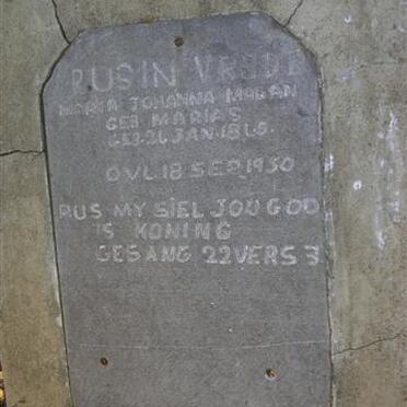 MALAN Maria Johanna néé MARAIS 1865-1950