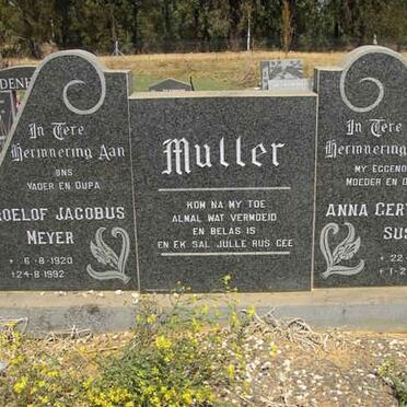 MULLER Roelof Jacobus Meyer 1920-1992 &amp; Anna Gertruida Susanna 1921-1976