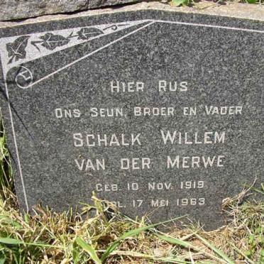 MERWE Schalk Willem, van der 1919-1963
