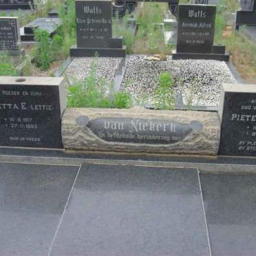 NIEKERK Pieter C., van 1910-1972 &amp; Aletta E. 1917-1993