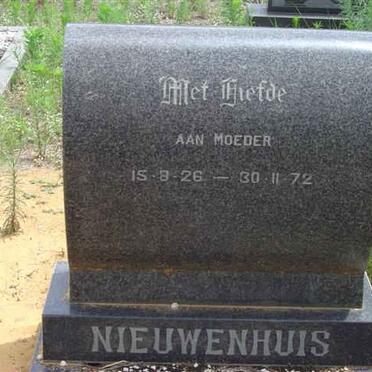 NIEUWENHUIS Anna Maria 1926-1972