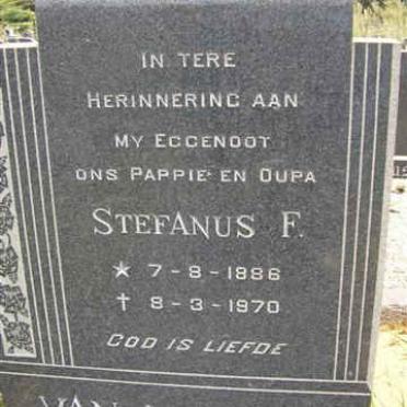 NIEKERK Stefanus F., van 1886-1970