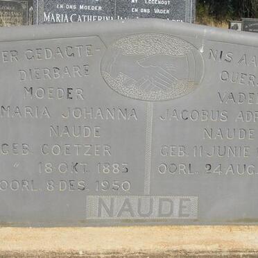 NAUDE Jacobus Adriaan 1886-1951 &amp; Maria Johanna COETZER 1883-1950