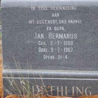 NEETHLING Jan Hermanus 1900-1967