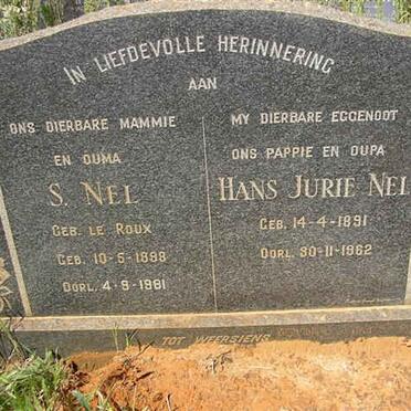 NEL Hans Jurie 1891-1962 &amp; S. LE ROUX 1898-1981