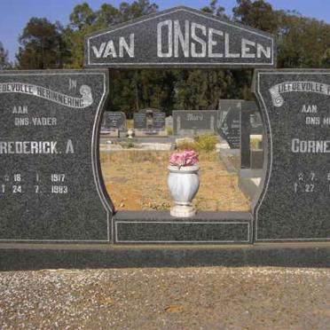 ONSELEN Frederick A., van 1917-1983 &amp; Cornelia S. 1917-1975