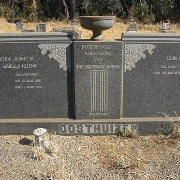 OOSTHUIZEN Louis Fourie 1884-1975 &amp; Beatrix Jeanetta Isabella Helena PRETORIUS 1886-1953