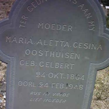 OOSTHUIZEN Maria Aletta Gesina nee GELBERT 1864-1948
