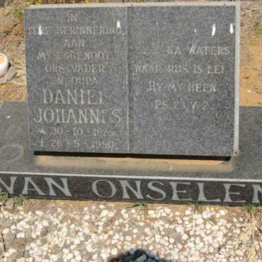 ONSELEN Daniel Johannes, van 1926-1980