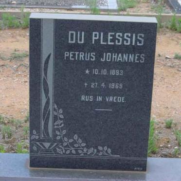 PLESSIS Petrus Johannes, du 1893-1969