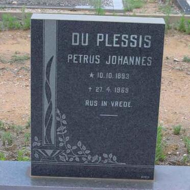 PLESSIS Petrus Johannes, du 1893-1969