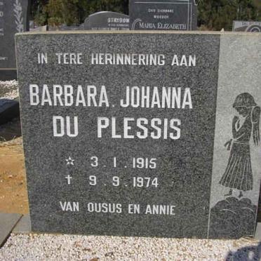 PLESSIS Barbara Johanna, du 1915-1974