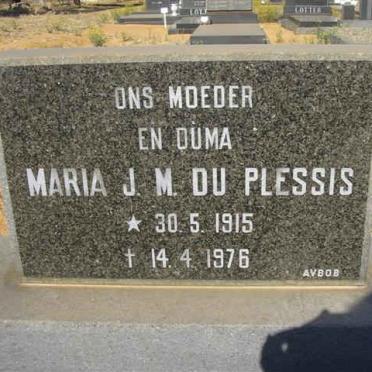 PLESSIS Maria J.M., du 1915-1976