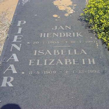 PIENAAR Jan Hendrik 1904-1987 &amp; Isabella Elizabeth 1909-1992