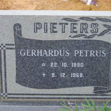 PIETERS Gerhardus Petrus 1890-1968