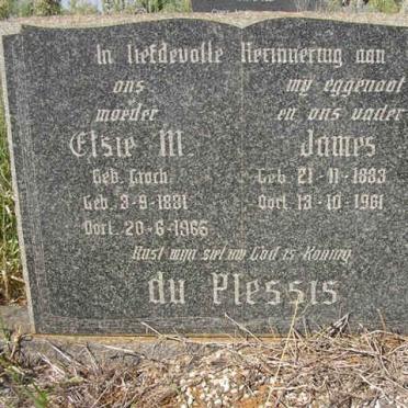 PLESSIS James, du 1883-1961 &amp;  Elsie M. GRACH 1881-1965