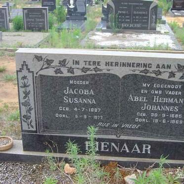 PIENAAR Abel Hermanus Johannes 1885-1969 &amp; Jacoba Susanna 1885-1969