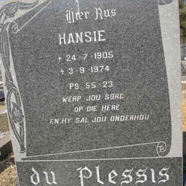 PLESSIS Hansie, du 1905-1974