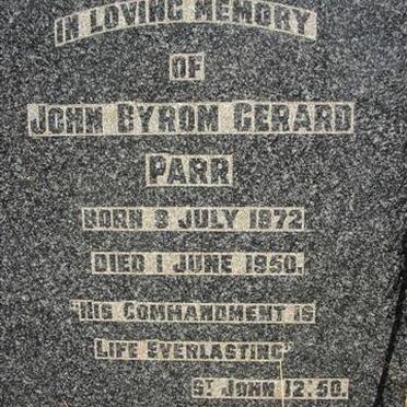 PARR John Byrom Gerard 1872-1950