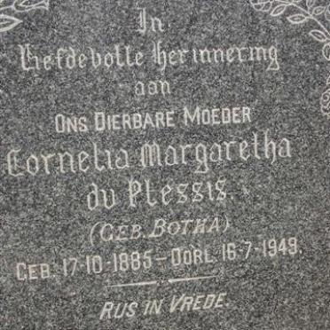PLESSIS Cornelia Margaretha, du néé BOTHA 1885-1949