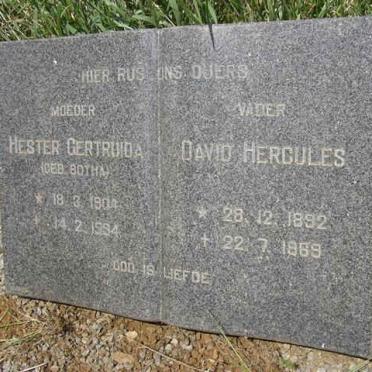 PREEZ David Hercules, du 1892-1969 &amp; Hester Gertruida BOTHA 1904-19?4