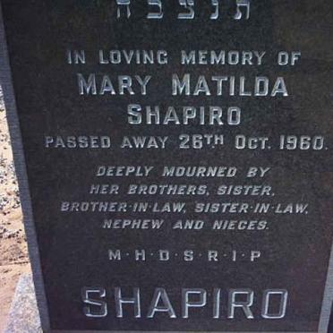 SHAPIRO Mary Matilda -1960