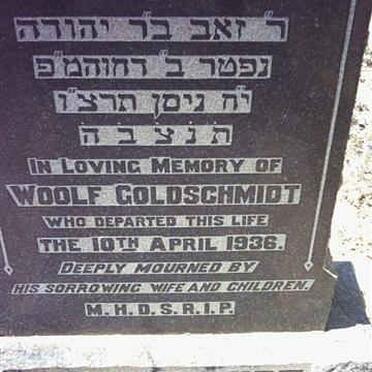 GOLDSCHMIDT Woolf -1936