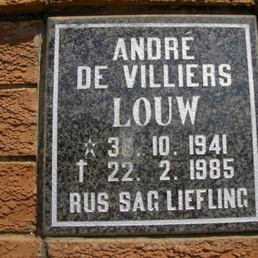 LOUW Andre De Villiers 1941-1985