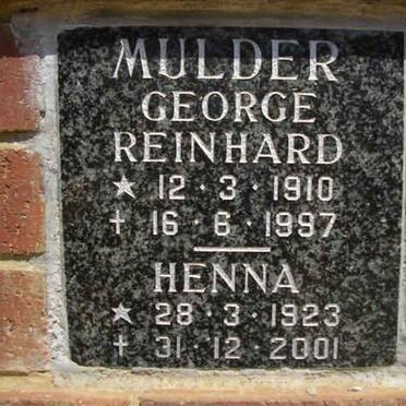 MULDER George Reinhard 1910-1997 &amp; Henna 1923-2001
