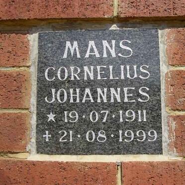 MANS Cornelius Johannes 1911-1999