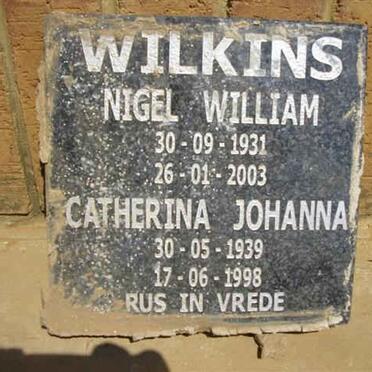 WILKINS Nigel William 1931-2003 &amp; Catharina Johanna 1939-1998