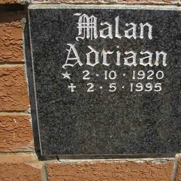 MALAN Adriaan 1920-1995