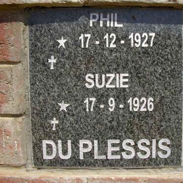 PLESSIS Phil, du 1927- &amp; Suzie 1926-